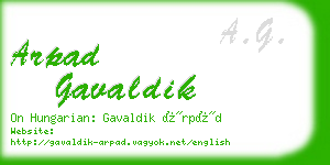 arpad gavaldik business card